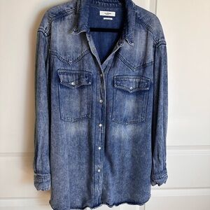 Isabel Etoile Marant Washed Denim Button-Down Shirt - Blue EU size 44. US L/XL